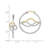 Sterling Silver Twisted Hoop Earrings with Two-Tone Rope Loops and Infinity Design