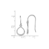 Sterling Silver Teardrop Dangle Earrings with Cubic Zirconia Accents and Polished Finish