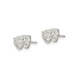Sterling Silver Theater Mask Stud Earrings Drama Symbol