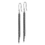 Sterling Silver Dangle Earrings with Cascading Chain Strands, Minimalist Linear Threader Drops for Women