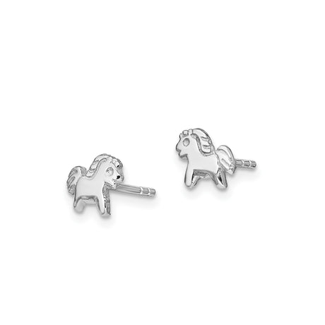 Sterling Silver Horse Stud Earrings with Playful Pony Design for Youth