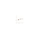 Sterling Silver Heart Stud Earrings with Red Crystal Center, Romantic Style for Women and Teens