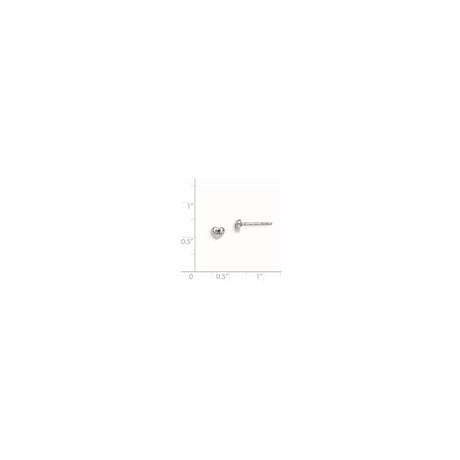 Sterling Silver Heart Stud Earrings with Light Blue Crystal Accent, Dainty Romantic Design