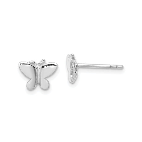 Sterling Silver Butterfly Stud Earrings, Minimalist Nature-Inspired Design for Women