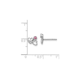 Sterling Silver Stud Earrings, Crystal Heart Trio Design, Romantic Jewelry for Women