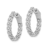 Sterling Silver Hoop Earrings with Cubic Zirconia Clusters, Vintage Floral Design