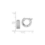 Sterling Silver Hoop Earrings with Cubic Zirconia, Pavé Setting, Small Round Formal Jewelry