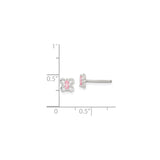 Sterling Silver Butterfly Stud Earrings with Marquise Cut Pink Cubic Zirconia for Women and Teens