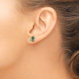 Sterling Silver Stud Earrings with Colorful Four-Leaf Clover and Ladybug Design