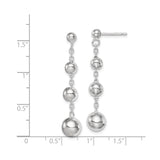 Sterling Silver Dangle Earrings with Graduated Ball Drop Design and Polished Finish for Women