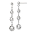 Sterling Silver Dangle Earrings with Graduated Ball Drop Design and Polished Finish for Women