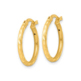 Sterling Silver Hoop Earrings with Diamond Cut Textured Design, Lightweight Circular Style for Women