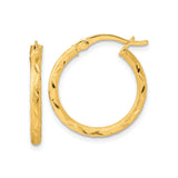 Sterling Silver Hoop Earrings with Diamond Cut Textured Design, Lightweight Circular Style for Women