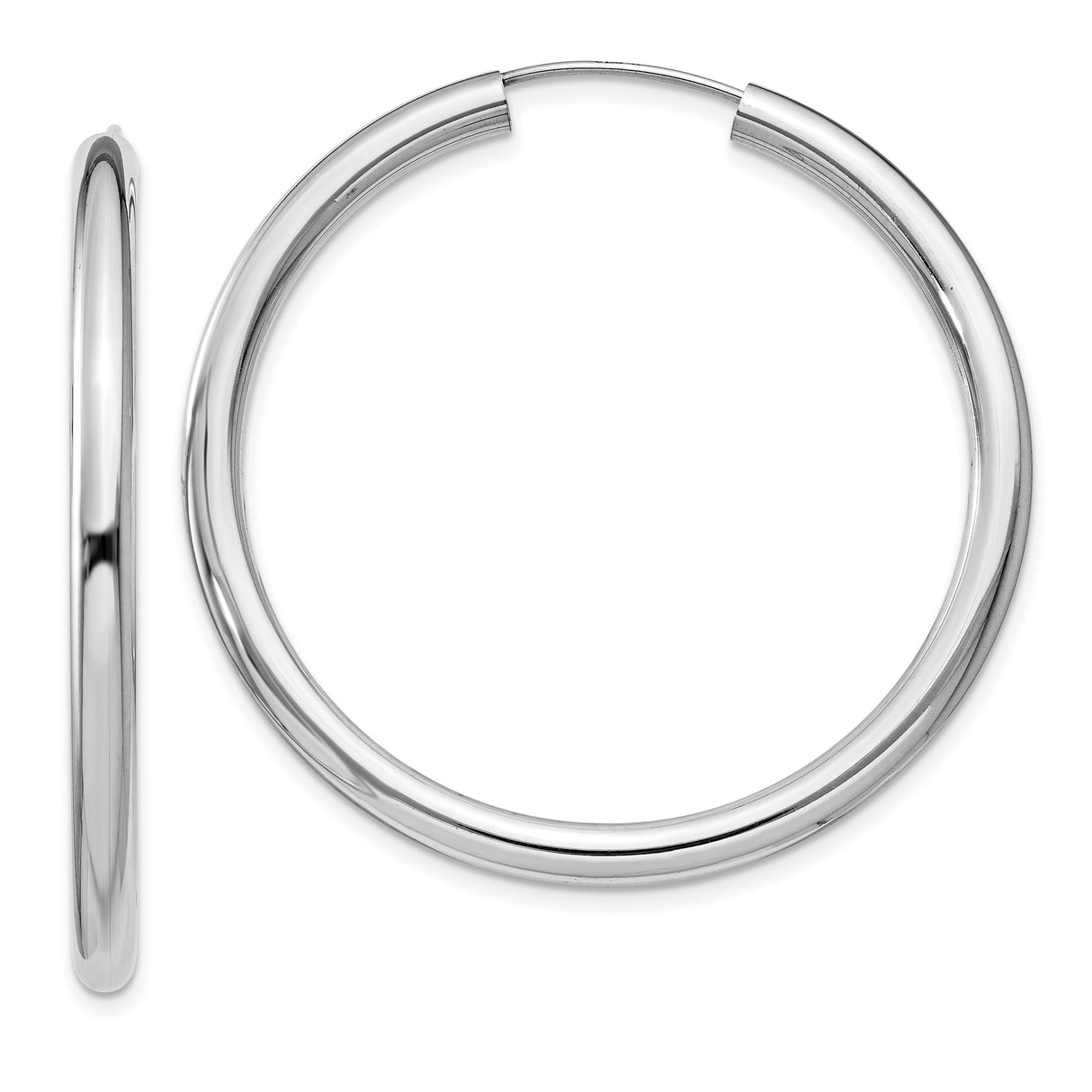 Sterling Silver Hoop Earrings, Polished Round Tube Hoops, Modern Minimalist Design for Women