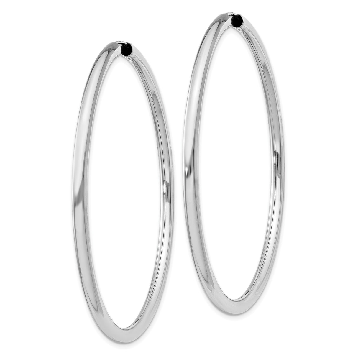 Sterling Silver Hoop Earrings, Classic Polished Round Design, Lightweight Minimalist Style