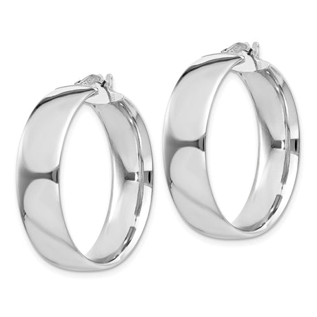 Sterling Silver Hoop Earrings, High-Polish Wide Round Design, Smooth and Shiny Nickel-Free Finish
