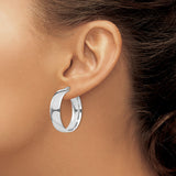 Sterling Silver Hoop Earrings, High-Polish Wide Round Design, Smooth and Shiny Nickel-Free Finish