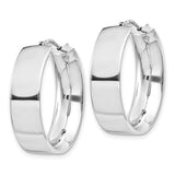 Sterling Silver Hoop Earrings, Wide Polished Finish, Classic Minimalist Style for Women