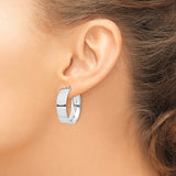 Sterling Silver Hoop Earrings, Wide Polished Finish, Classic Minimalist Style for Women