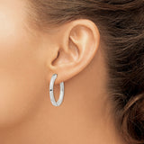 Sterling Silver Hoop Earrings, Hinged Closure, Polished Finish, Classic Round Style for Women