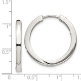 Sterling Silver Hoop Earrings, Hinged Closure, Polished Finish, Classic Round Style for Women