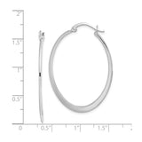 Sterling Silver Oval Hoop Earrings with Polished Finish, Minimalist Design for Women