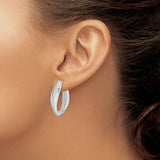 Sterling Silver Twist Hoop Earrings with Sleek Teardrop Design, Lightweight Modern Style