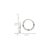 Sterling Silver Bamboo Hoop Earrings with Triple Band Segmented Design, Oxidized Finish