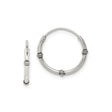 Sterling Silver Bamboo Hoop Earrings with Triple Band Segmented Design, Oxidized Finish