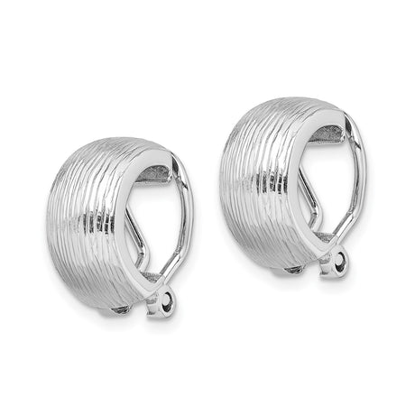 Sterling Silver Brushed Hoop Earrings Matte Finish