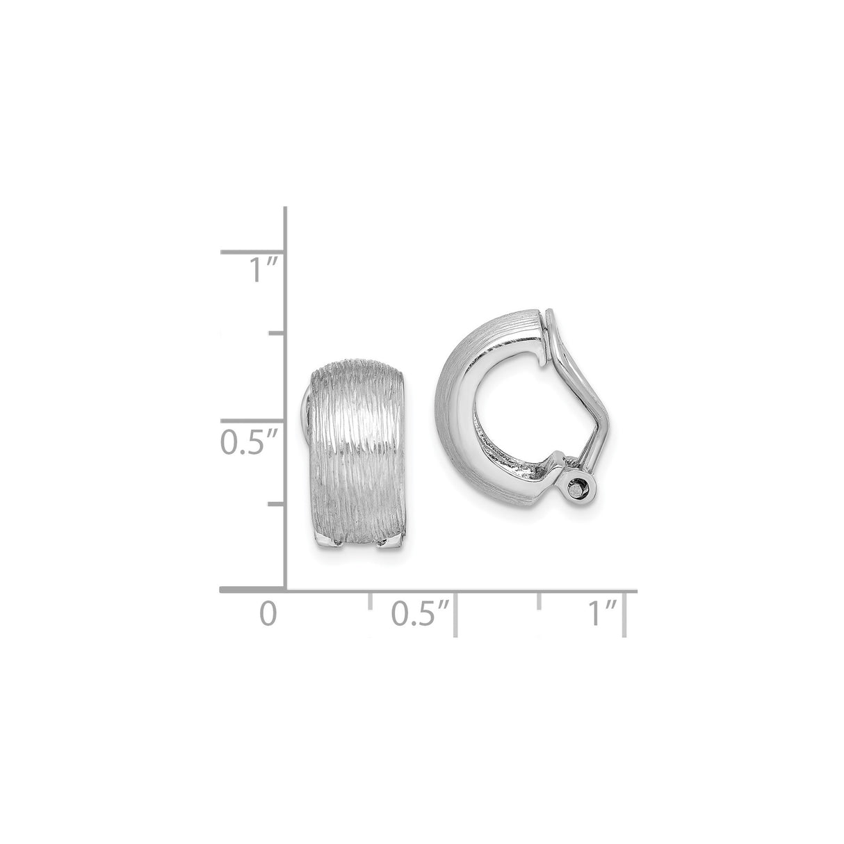 Sterling Silver Brushed Hoop Earrings Matte Finish