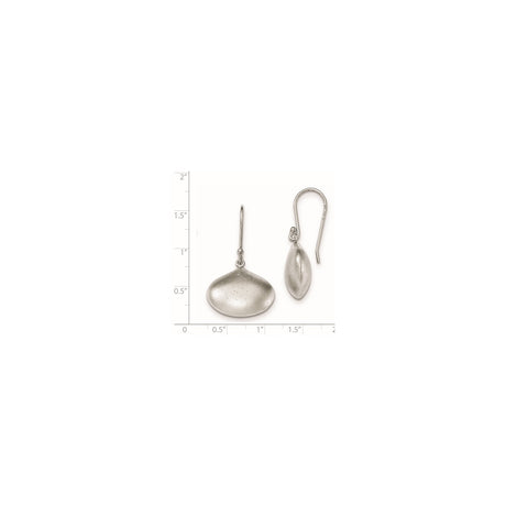 Sterling Silver Dangle Earrings with Matte Finish and Organic Pebble Shape