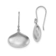 Sterling Silver Dangle Earrings with Matte Finish and Organic Pebble Shape