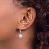 Sterling Silver Drop Earrings with Matte Round Ball Design, Lightweight Dangle Style for Women