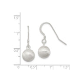 Sterling Silver Drop Earrings with Matte Round Ball Design, Lightweight Dangle Style for Women