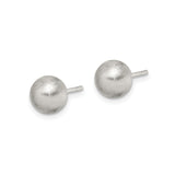 Sterling Silver Brushed Ball Stud Earrings, 7mm Matte Spherical Minimalist Design