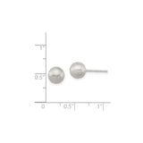Sterling Silver Brushed Ball Stud Earrings, 7mm Matte Spherical Minimalist Design