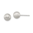 Sterling Silver Brushed Ball Stud Earrings, 7mm Matte Spherical Minimalist Design
