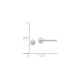 Sterling Silver Ball Stud Earrings with Brushed Satin Finish, Minimalist Round Design