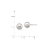 Sterling Silver Brushed Ball Stud Earrings, Minimalist Round Matte Finish Design for Women