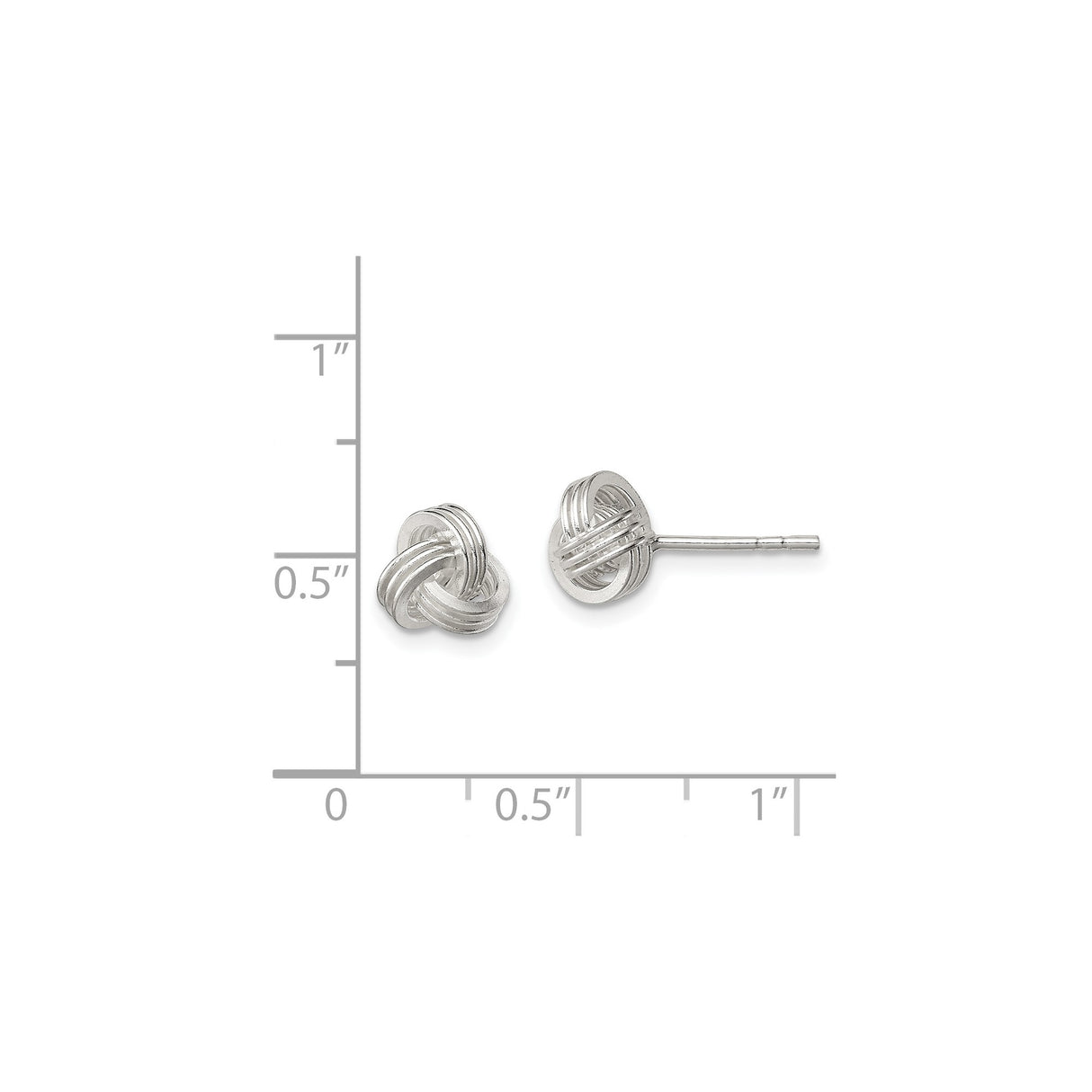 Sterling Silver Love Knot Stud Earrings Intertwined Knot