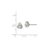 Sterling Silver Love Knot Stud Earrings Intertwined Knot