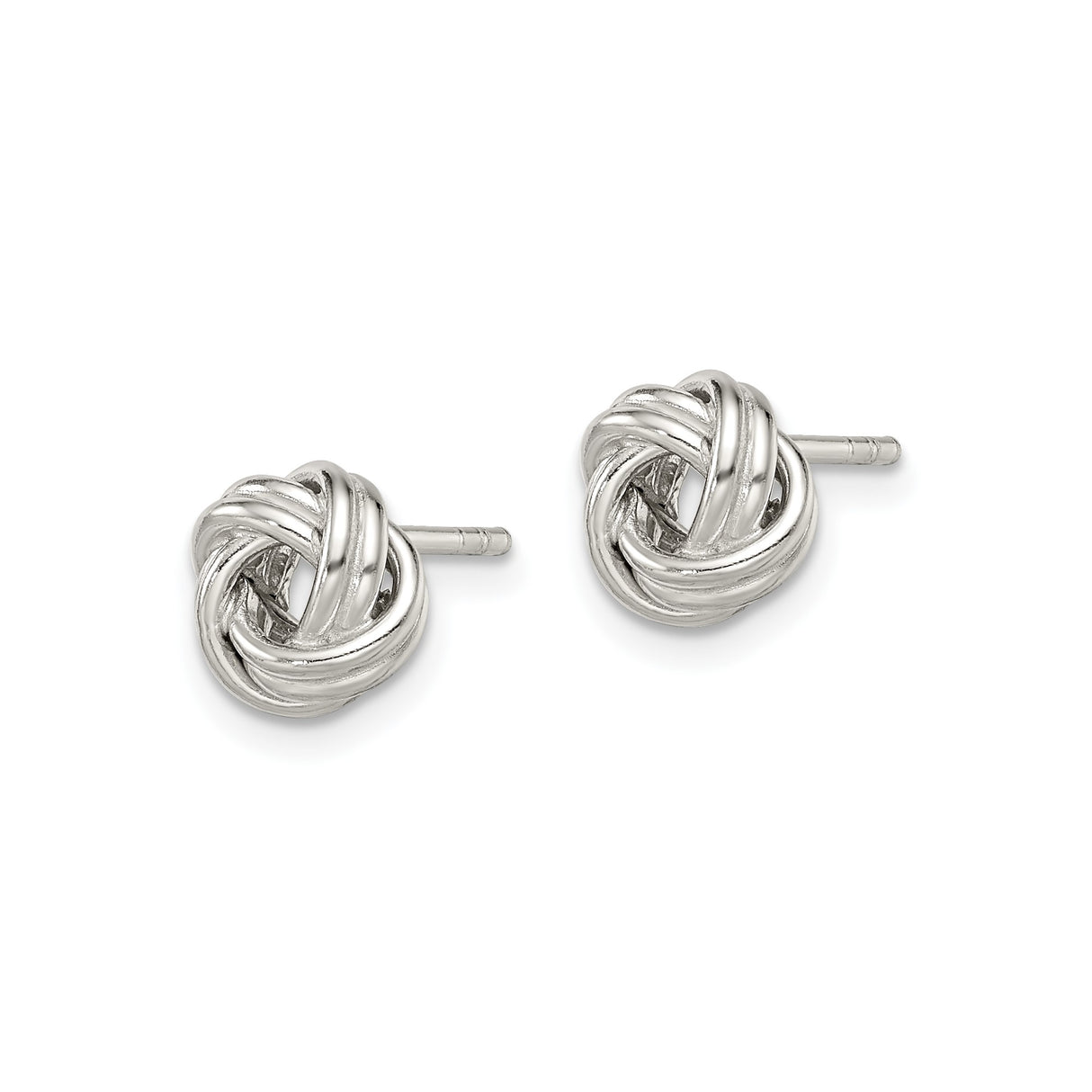 Sterling Silver Love Knot Stud Earrings with Intertwined Design for Women