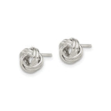 Sterling Silver Love Knot Stud Earrings with Intertwined Design for Women