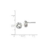 Sterling Silver Love Knot Stud Earrings with Intertwined Design for Women