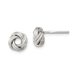 Sterling Silver Love Knot Stud Earrings with Intertwined Design for Women