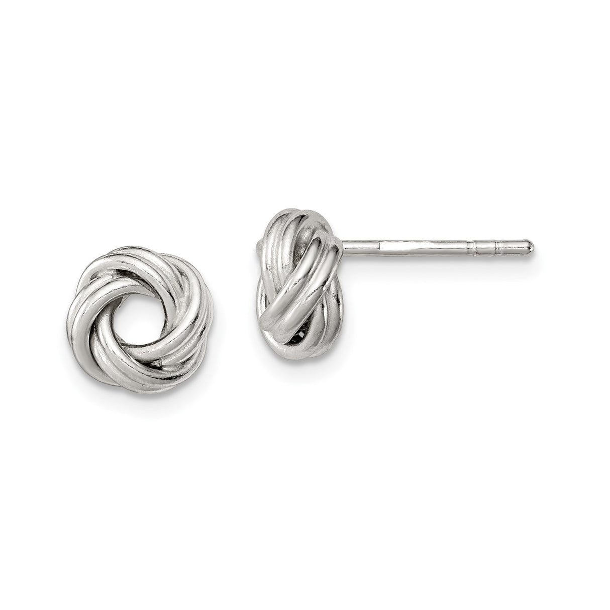 Sterling Silver Love Knot Stud Earrings with Intertwined Design for Women