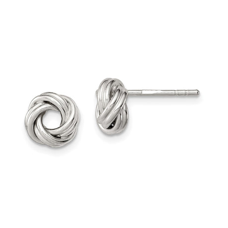 Sterling Silver Love Knot Stud Earrings with Intertwined Design for Women