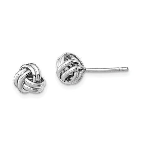 Sterling Silver Love Knot Stud Earrings with Polished Intertwined Design for Women