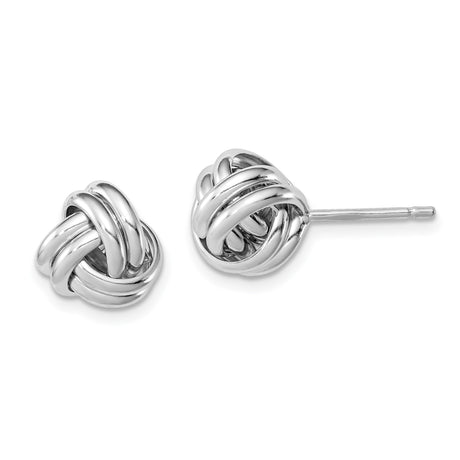 Sterling Silver Love Knot Stud Earrings with Intertwined Design Symbolizing Unity and Eternal Love